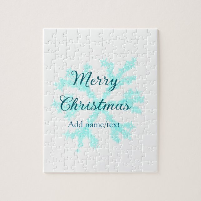 Puzzle Feliz Navidad copos de nieve azul purpurina chispa (Vertical)