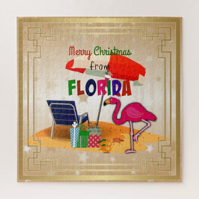 Puzzle Feliz Navidad desde Florida (Vertical)