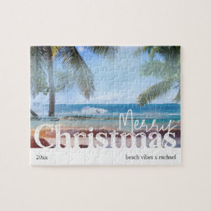 Puzzle Feliz Navidad, foto de playa tropical