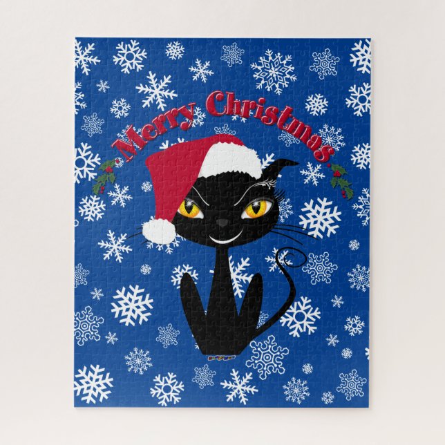 Puzzle Feliz Navidad Gato Kitty (Vertical)