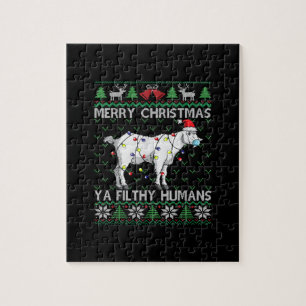 Puzzle Feliz Navidad, humanos sucios, cabras Navidades fe