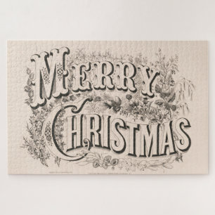 Puzzle Feliz Navidad, Impresión Vintage Currier & Ives