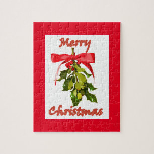 Puzzle feliz navidad mistletoe