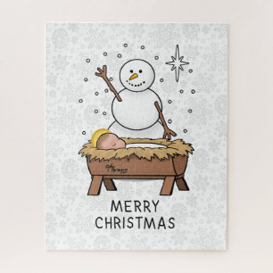 Puzzle Feliz Navidad Natividad Niño Jesús Snowman