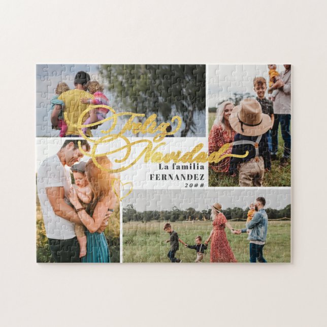 Puzzle Feliz Navidad Navidades de oro cuatro Collages de  (Horizontal)