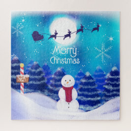 Puzzle Feliz Navidad personalizado Snowman