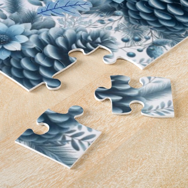 Puzzle Feliz Navidad Piñas Azules  (Lado)