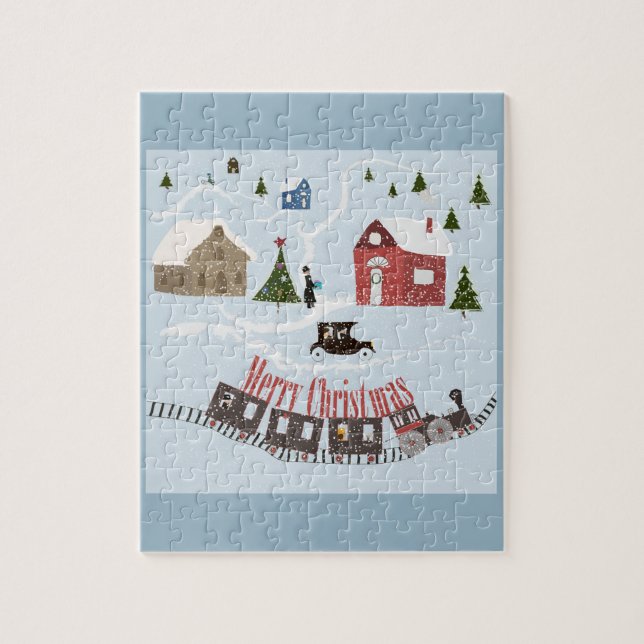 Puzzle Feliz Navidad , retro (Vertical)
