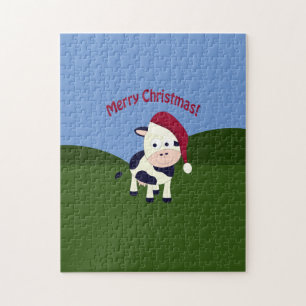 Puzzle Feliz Navidad Santa Cow