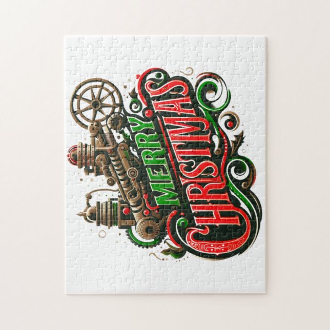 Puzzle Feliz Navidad steampunk (Vertical)