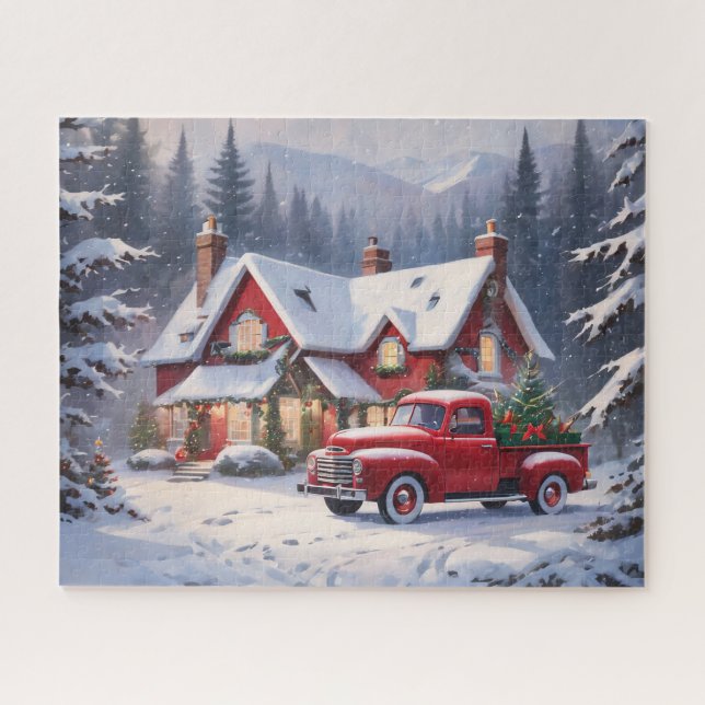 Puzzle Feliz Navidad Vintage Cottage (Horizontal)