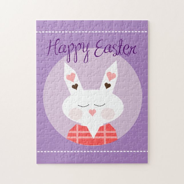 Puzzle Feliz Pascua Bunny Purple (Vertical)