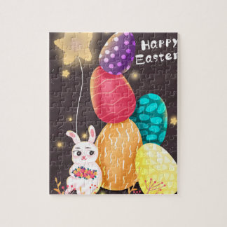 Puzzle Feliz Pascua Conejito Apilado Huevos
