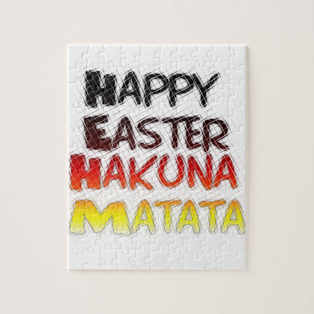 Puzzle Feliz Pascua: Diseño de Arte Textual Hakuna Matata (Vertical)