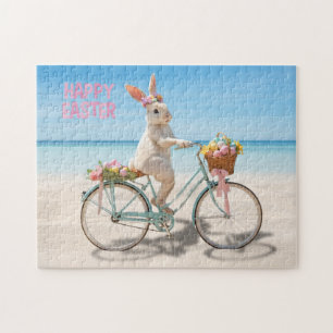 Puzzle Feliz Pascua Isla Hilton Head Bicicleta en la Play