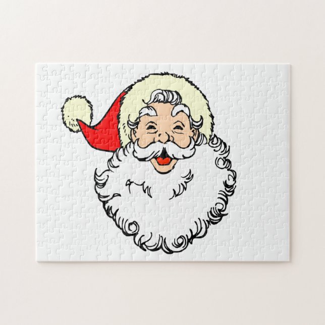 Puzzle Feliz Personalizado de Santa Claus Face (Horizontal)