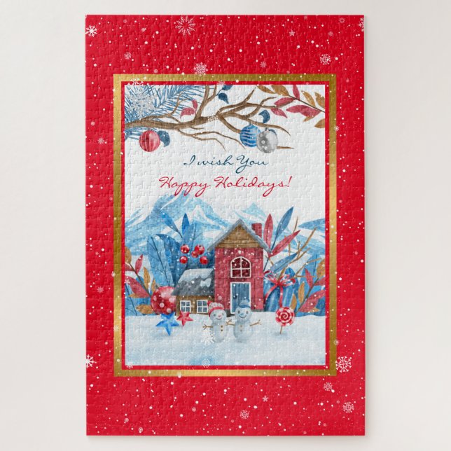 Puzzle Feliz Personalizar de Snowman (Vertical)