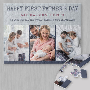 Puzzle Feliz primer día del padre mensaje personalizado y