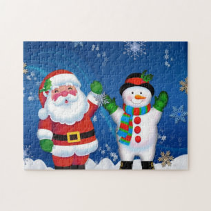 Puzzle Feliz Santa Claus y Snowman