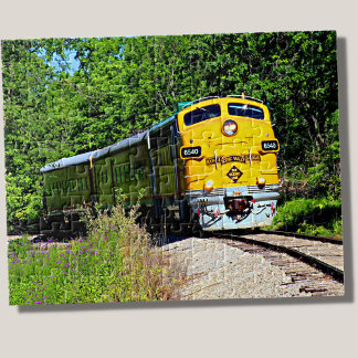 Puzzle Ferrocarril de locomotora del motor de trenes diés