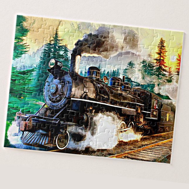 Puzzle Ferrocarril de pintura de locomotora del motor de  (Subido por el creador)