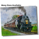 Puzzle Ferrocarril de pintura de locomotora del motor de<br><div class="desc">Rompecabezas de pintura de trenes de vapor - mira mi tienda para más grandes regalos de tren.</div>