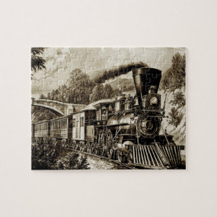Puzzle Ferrocarril del Viejo Ferrocarril Steam Engin