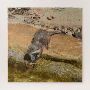 Puzzle **"Festín Pondside: Un Otter y su atracción"**