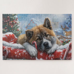 Puzzle Festival de Navidades de Perro Akita