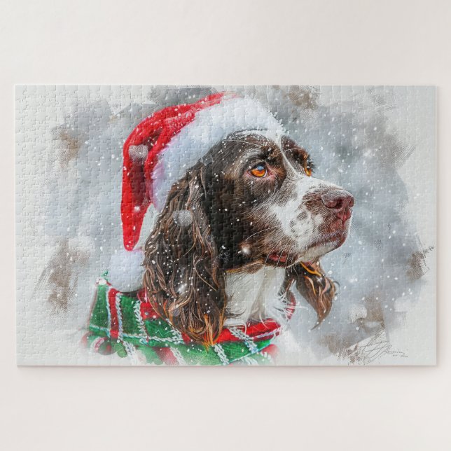 Puzzle Festival de Navidades de perros Springer Spaniel (Horizontal)