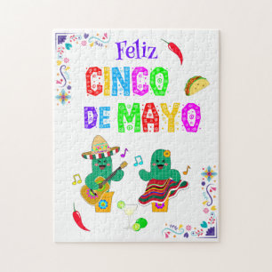Puzzle Festividad colorida Cinco de Mayo 2025 Cactus de b
