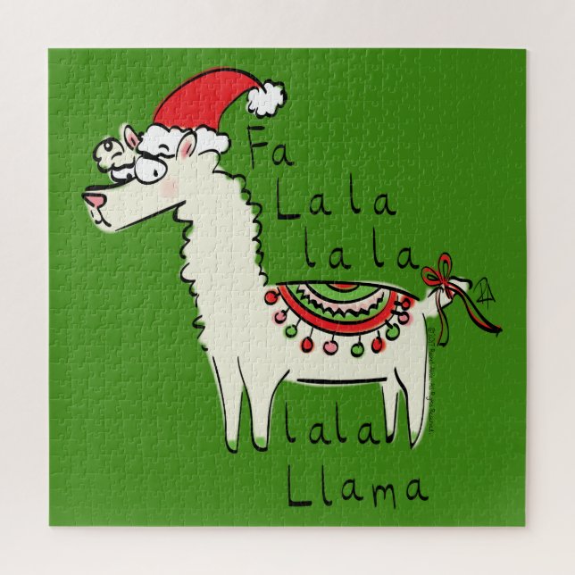 Puzzle Festividad de los Navidades de Llama Cute (Vertical)