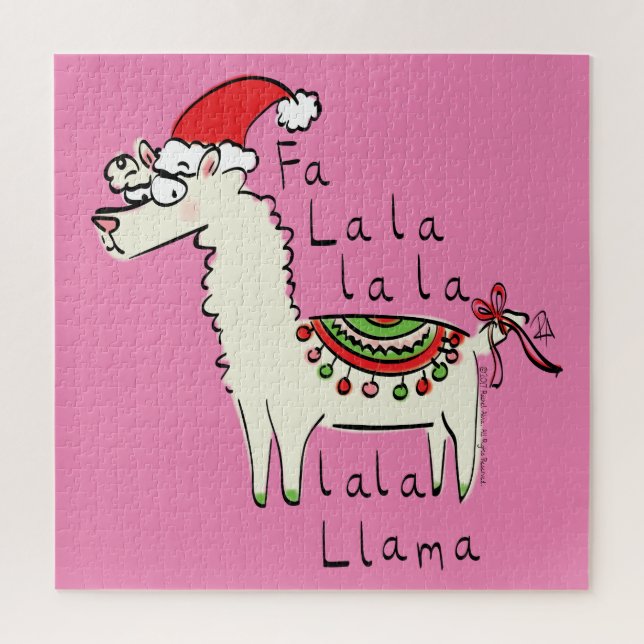 Puzzle Festividad de los Navidades de Llama Cute (Vertical)