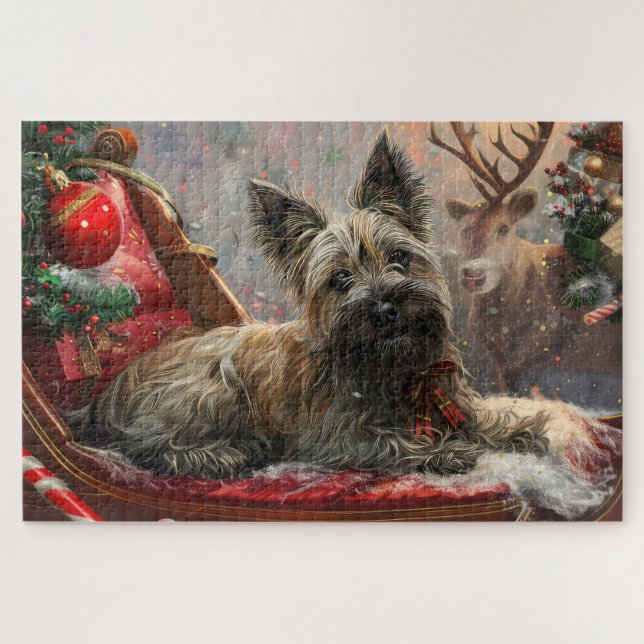 Puzzle Festividad de los Navidades de perro de Skye Terri (Horizontal)