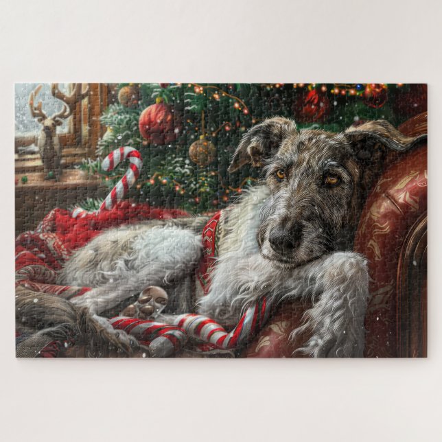 Puzzle Festividad de los Navidades del perro lobf Hound (Horizontal)
