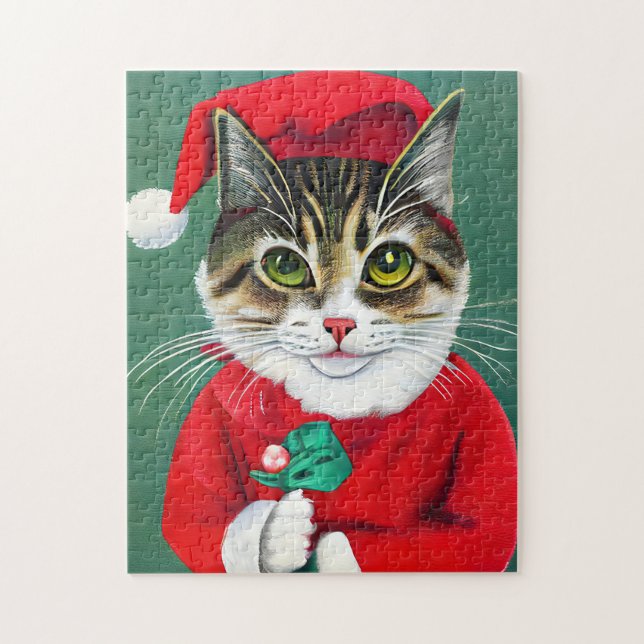 Puzzle Festividad de Navidades Meowy Gato Temática Rompec (Vertical)