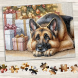 Puzzle Festividad Navidades de Pastor Perro Alemán<br><div class="desc">¿Busca una actividad divertida y atractiva para compartir con su familia esta temporada de vacaciones? No hay más que fijarse en nuestra colección de rompecabezas con adorables pastores alemanes. Como amante de los perros, te encantará la variedad de diseños que ofrecemos, incluyendo cachorros adorables y adorables, pastores alemanes adorables e...</div>
