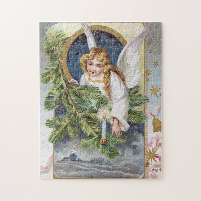 Puzzle festividad Vintage Navidad Angel (Vertical)