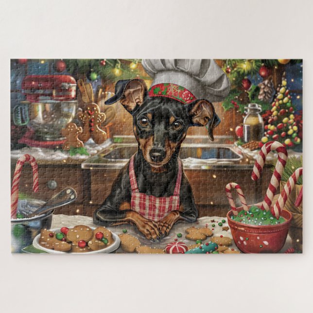Puzzle Festividades en Pinscher en Alemania: Navidades fe (Horizontal)