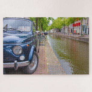 Puzzle Fiat 500 coche en canal, Amsterdam