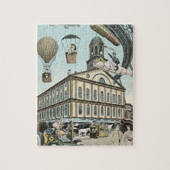 Puzzle Ficción científica vintage, ciudad steampunk victo (Vertical)