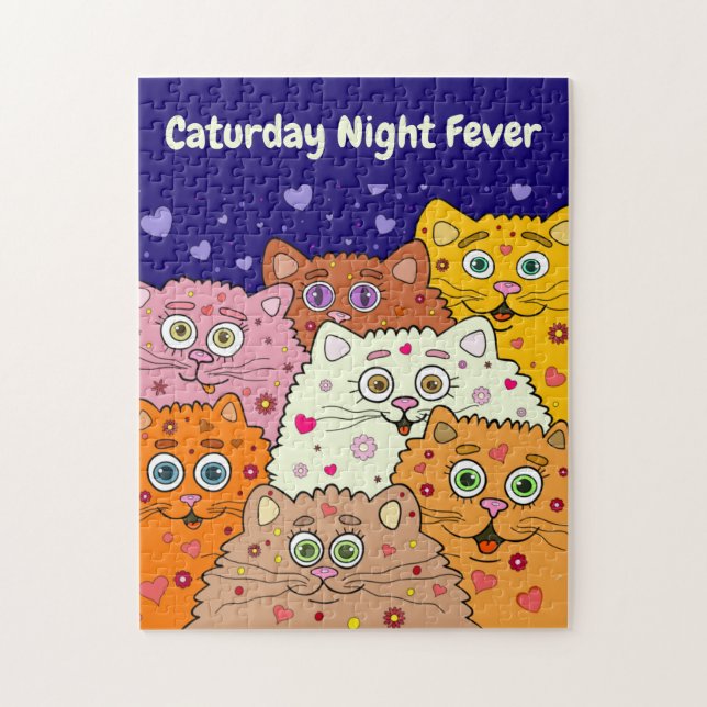 Puzzle Fiebre nocturna de los sábados, gatos Personalizad (Vertical)