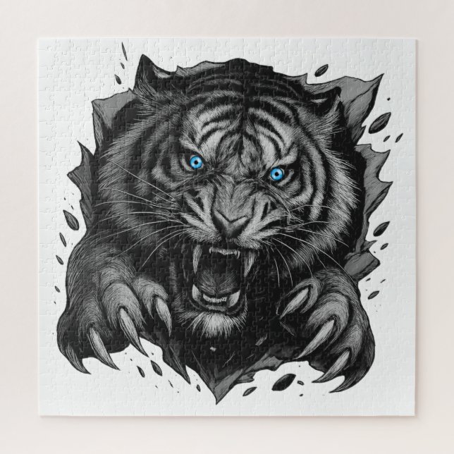 Puzzle Fierce Tiger Breakthrough: Negrita y salvaje (Vertical)