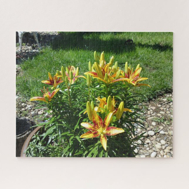 Puzzle Fiery Lily Flower (Horizontal)