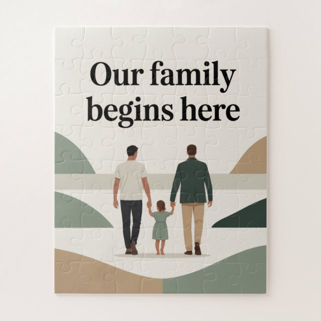 Puzzle Fiesta de bebé para dos papás  (Vertical)