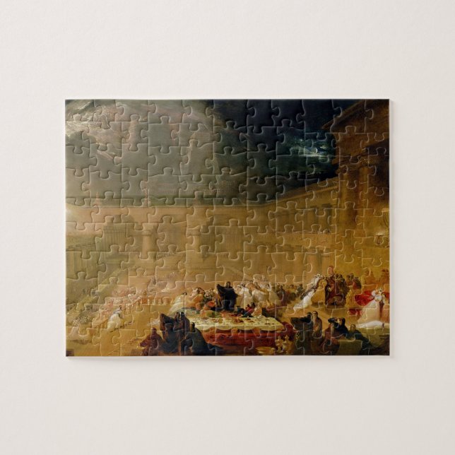 Puzzle Fiesta de Belshazzar (aceite en lienzo) (Horizontal)