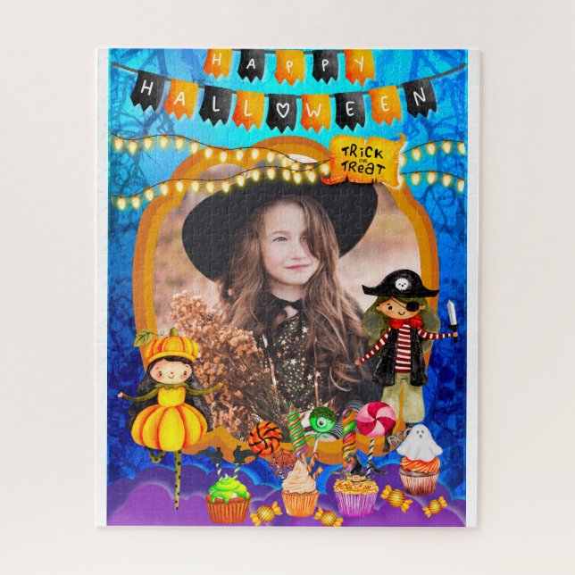 Puzzle Fiesta de celebración de Halloween disfraz de niño (Vertical)