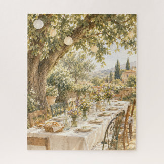 Puzzle Fiesta de cena en jardín toscano al acuarela