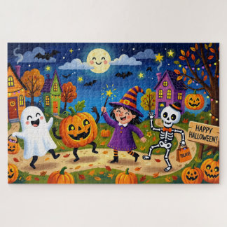 Puzzle Fiesta de Halloween - Ilustración Bonita de Niños