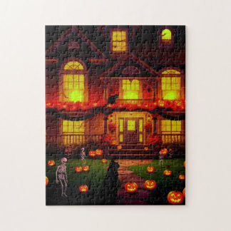 Puzzle ¡Fiesta de la Casa de Halloween para gatos!